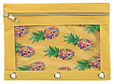 Office Depot® Brand 3-Ring Clear Fashion Pencil Pouch, 7-1/2" x 1/4", Pineapples