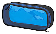 Office Depot® Brand Clear Pencil Pouch, 3-3/4" x 1-3/4", Blue