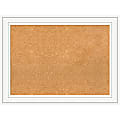 Amanti Art Rectangular Non-Magnetic Cork Bulletin Board, Natural, 33” x 25”, Craftsman White Wood Frame 1 thumbnail image