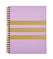 Divoga® Personal-Size Notebook, Whimsical Wonder Collection, 3 Subject, College Ruled, 240 Pages (120 Sheets), Gold/Purple