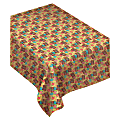 Amscan Flannel-Backed Table Cover, 52" x 90", Summer Luau Tiki