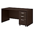 Bush Business Furniture Components 60"W Office Desk With 3-Drawer Mobile File Cabinet, Mocha Cherry, Standard Delivery