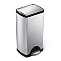 simplehuman Rectangular Metal Step Trash Can, 10 Gallons, 25-3/4"H x 15-12/16"H x 12-1/2"D, Brushed Silver 1 thumbnail image