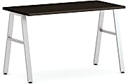 HON® Mod Table Writing Desk, 48"W, Java Oak/Silver 1 thumbnail image