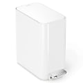 simplehuman Profile Slim Stainless Steel Step Trash Can, 1.3 Gallon, White 1 thumbnail image