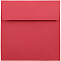 JAM Paper® Color Square Invitation Envelopes, 6" x 6", Gummed Seal, Red, Pack Of 25 Envelopes