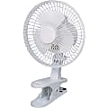 Optimus 6" Personal Clip-on Fan - 152.4 mm Diameter - 2 Speed - Safety Grill, Quiet, Adjustable Tilt Head, Adjustable Angle, Clip-on - Rubber - White 1 thumbnail image