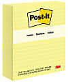 Post-it Notes, 3 in x 5 in, 12 Pads, 100 Sheets/Pad, Clean Removal, Canary Yellow, Lined