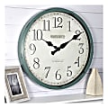 FirsTime & Co.® Bellamy Round Wall Clock, Aged Teal