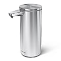 simplehuman Touch-Free Rechargeable Sensor Liquid Soap And Hand Sanitizer Dispenser, 14 Oz, Brushed Silver