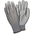 Safety Zone Poly Coated Knit Gloves - Polyurethane Coating - Medium Size - Gray - Knitted, Flexible, Comfortable, Breathable -  - GNPUMD4GY 1 thumbnail image
