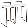 LumiSource Fuji Stacker Counter Stools, White Seat/Antique Frame, Set Of 2 Stools, B26FUJIANVW2 1 thumbnail image