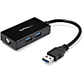 StarTech.com USB 3.0 To Gigabit Network Adapter With Built-In 2-Port USB Hub 1 thumbnail image