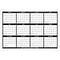 2024 SwiftGlimpse Designer Series Wet/Dry-Erase Laminated Yearly Wall Calendar, 36" x 24", Chalkboard