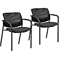 Lorell® Mesh Back Guest Chairs, Black, Set Of 2 1 thumbnail image