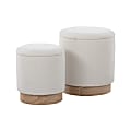 LumiSource Marla Nesting Ottomans, Cream/Natural, Set Of 2 Ottomans