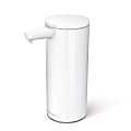 simplehuman Touch-Free Rechargeable Sensor Liquid Soap And Hand Sanitizer Dispenser, 9 Oz, White