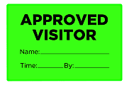 COSCO Pre-Printed Labels, Approved Visitor, 2" x 3", Fluorescent Green, Pack Of 100 Labels 1 thumbnail image
