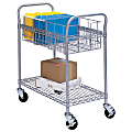 Safco® Wire Mail Cart, 38 1/2"H x 26 3/4"W x 18 3/4"D, Metallic Gray 1 thumbnail image