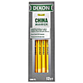 Dixon® Phano® China Markers, Yellow, Box Of 12