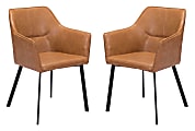 Zuo Modern Loiret Dining Chairs, Brown/Black, Set Of 2 Chairs