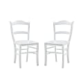 Linon Jaffrey Wood Side Accent Chairs, White, Set Of 2 Chairs
