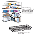 Safco® Extra Shelves For Industrial Wire Shelving, 48"W x 24"D, Black, Pack Of 2 1 thumbnail image
