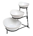 Gibson Elite Gracious Dining 3-Tier Bowl Server Set, White/Black 1 thumbnail image