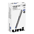 uni-ball® Vision™ Rollerball Pens, Fine Point, 0.7 mm, Gray Barrel, Blue Ink, Pack Of 12