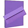 JAM Paper® Stationery Set, 8 1/2" x 11", 30% Recycled, Violet Purple, Set Of 100 Envelopes And 100 Sheets 1 thumbnail image