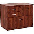 Lorell® Essentials 35-1/2"W x 22"D Lateral 4-Drawer Combo File Cabinet, Cherry 1 thumbnail image