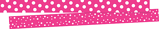 Barker Creek Double-Sided Borders, 3" x 35", Dot To Dot Hot Pink, Set Of 24 Borders 1 thumbnail image