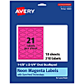 Avery® Print-To-The-Edge Labels With Sure Feed® Technology And Easy Peel®, 94061-NMP10, Oval Scalloped, 1-1/8"x2-1/4", Matte Neon Magenta, Pack of 210 1 thumbnail image
