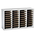 Safco® Adjustable Wood Literature Organizer, 24"H x 39-3/8"W x 11-3/4"D, 36 Compartments, Gray 1 thumbnail image