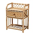 bali & pari Kobie 1-Drawer Rattan Nightstand, 23-5/8"H x 17-3/4"W x 11-13/16"D, Natural Brown