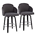 LumiSource Dahlia Counter Stools, Black/Gray, Set Of 2 Stools 1 thumbnail image