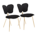 LumiSource Madeline Chairs, Black/Gold, Set Of 2 Chairs