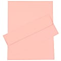 JAM Paper® Business Stationery Set, 8 1/2" x 11", Baby Pink, Set Of 50 Sheets And 50 Envelopes