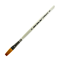 Silver Brush Ultra Mini Series Paint Brush, Size 5/0, Flat Bristle, Taklon Filament, Pearl White