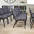 Flash Furniture HERCULES Series Stackable Church Chair, Dark Gray/Silvervein