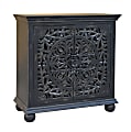 Coast to Coast Yasmine 2-Door Accent Cabinet, 39"H x 37"W x 18"D, Distressed Bree Black 1 thumbnail image