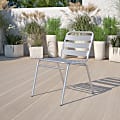 Flash Furniture Lila Aluminum Commercial Indoor/Outdoor Armless Triple-Slat Stack Chair