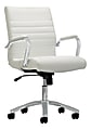 Realspace® Modern Comfort Winsley Bonded Leather Mid-Back Manager's Chair, White/Silver, BIFMA Compliant