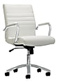 Realspace® Modern Comfort Winsley Bonded Leather Mid-Back Manager Office Chair, White/Silver, BIFMA Compliant 1 thumbnail image
