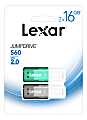 Lexar® JumpDrive® S60 USB 2.0 Flash Drives, 16GB, Black/Teal, Pack Of 2 Flash Drives, LJDS60-16GB2NNU 1 thumbnail image