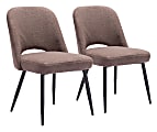 Zuo Modern Teddy Plywood And Steel Dining Accent Chair Set, Brown, Set Of 2 Chairs 1 thumbnail image