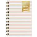 2024-2025 Day Designer Weekly/Monthly Planning Calendar, 5" x 8", Ticking Stripe Blush Frosted, July To June, 144852