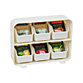Mind Reader Anchor Collection 6-Drawer Removable Tea Bag Organizer, 7-3/4"H x 10-1/4"W x 3-1/4"L, White