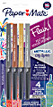 Paper Mate® Flair Metallic Porous Point Pens, Medium Point, 0.7 mm, Assorted Barrel Colors, Assorted Ink Colors, Pack Of 4 Pens 1 thumbnail image