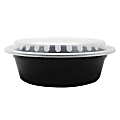 Karat Round Plastic Takeout Food Containers With Lids, 32 Oz, Black, Case Of 150 Sets 1 thumbnail image